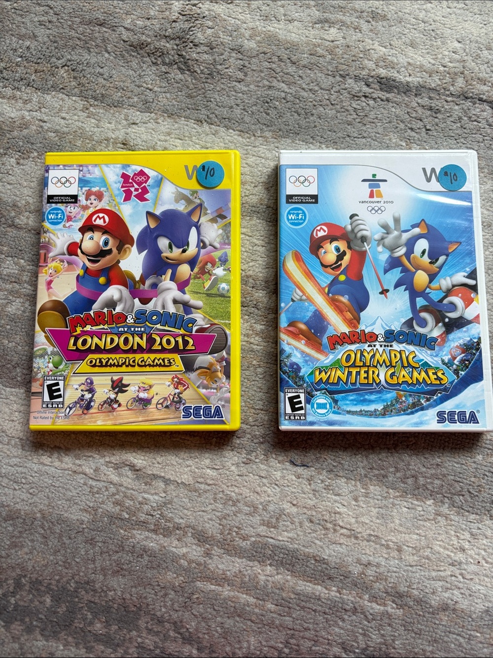 SEGA Mario & Sonic Olympic Games Video Game Bundle - Yellow & White Cases